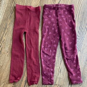 Bundle of 2. 1 pr of Heat Tech Uniqlo Kids Leggings and 1pr Heart Leggings